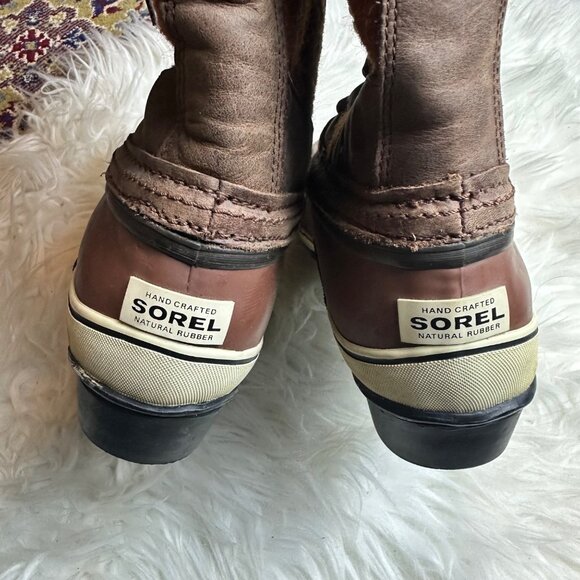 SOREL Rust Lace-Up Duck Boots Women Sz 8.5 Waterproof Winter Farmhouse Cottage - Picture 5 of 13